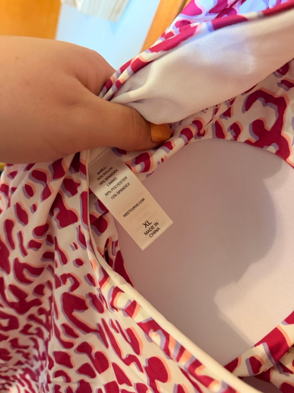 Merona Pink and White Leopard-Print One-Piece Swimsuit - Picture 3 of 3